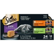 Sheba Wet Cat Food Pate Variety Pack, Savory Chicken And Roasted Turkey Entrees, (12) 2.6 oz. Perfect Portions Twin Pack Trays